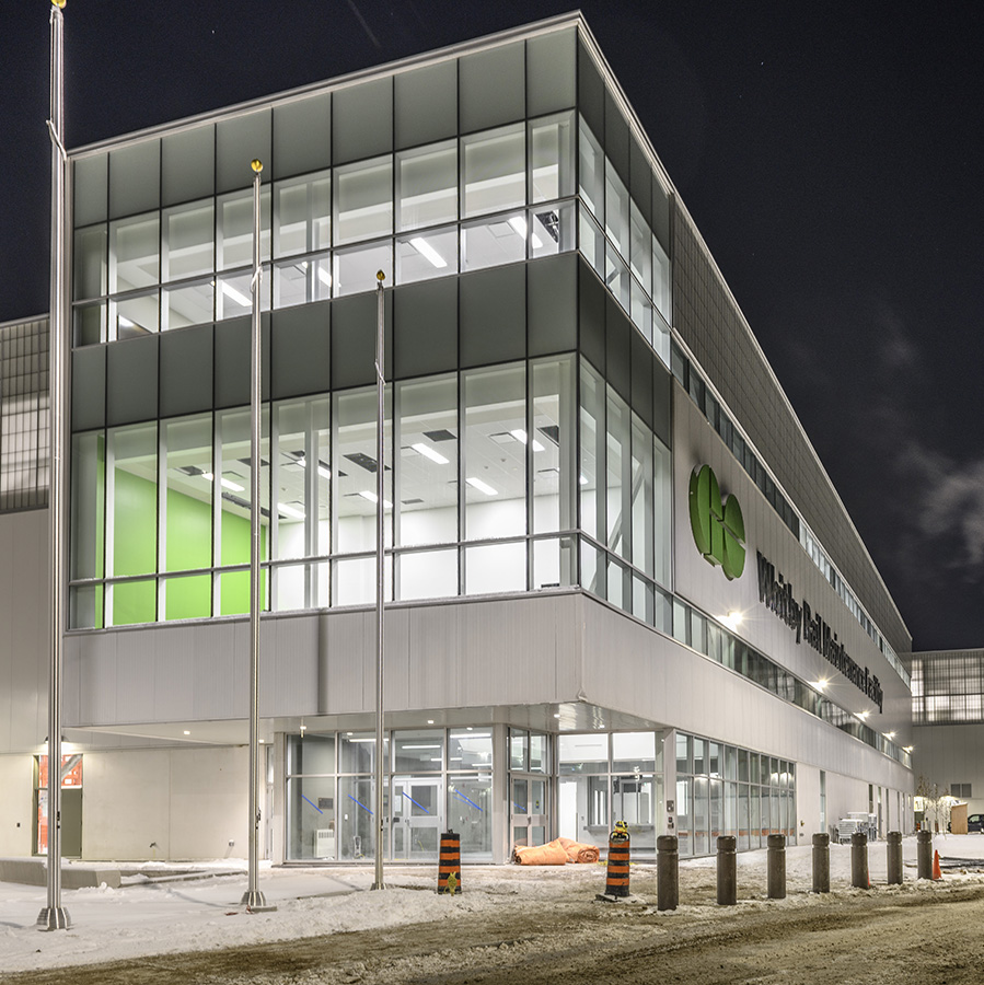 side view of train maintenance facility