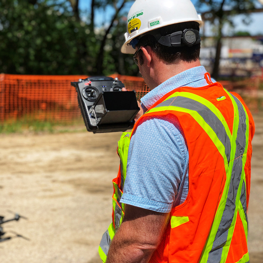 Employee looking at BIM VDC scanner