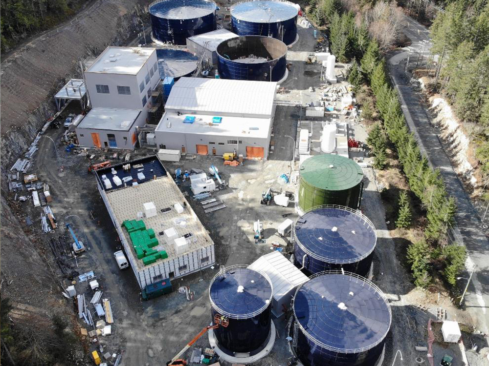 overhead view of residuals treatment facility