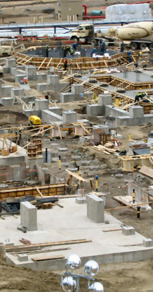Construction in progress at Petro Canada job site
