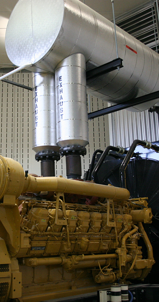 Generator Engine Detail with Cladded Exhaust Piping