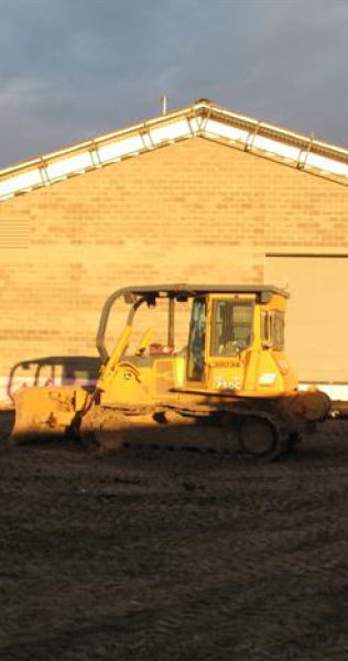 Construction machinery on site at the RMWB MacKenzie Pumphouse and Reservoir