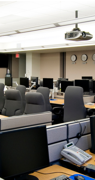 Interior of Emergency Centre showing workstations