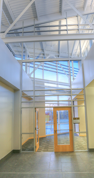 Interior hallway of the Winnipeg Police Service West District Station