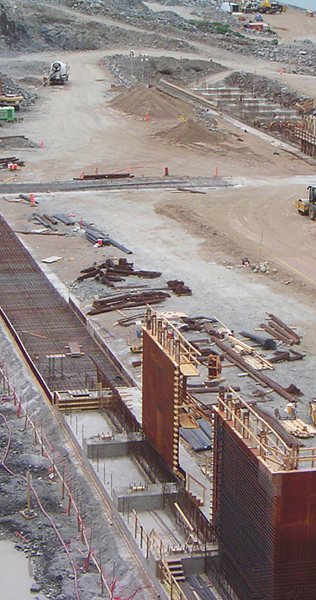 Aerial View of Concrete Foundation and Formwork