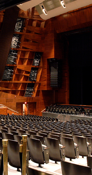 Floor Seating and Wall Millwork Looking Towards Stage