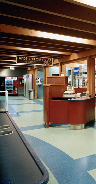 Cafeteria Cashier Station with Hallway