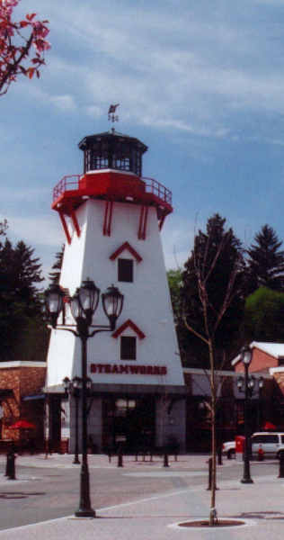 Faux Lighthouse and Cobbled Square