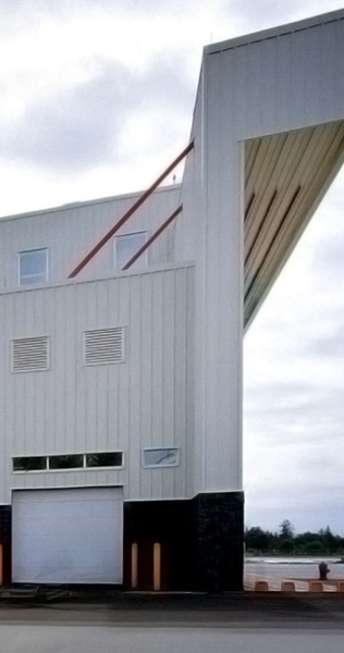 Exterior of UBC Aquatic Ecosystem Lab showing roof detail