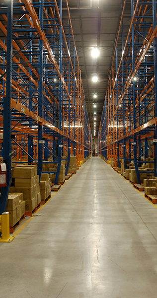 Interior of Shoppers DM Regional Distribution Centre showing warehouse