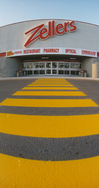 Entrance to Zellers Grant Park showing front signage