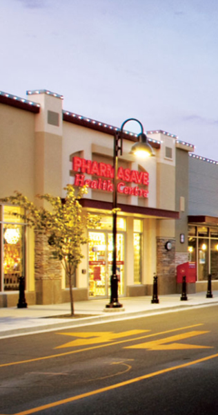 Exterior entrance of Pharmasave at the Village at Grandview Corners