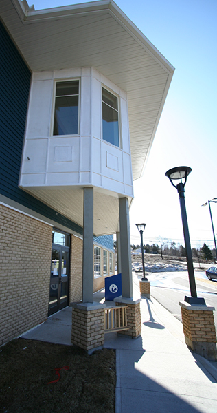 Dormer and Columns by the Front Entrance