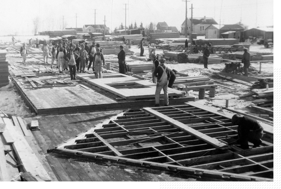 Bird Construction working on the 74.7-acre Wildwood Housing Project in south Winnipeg  in 1946