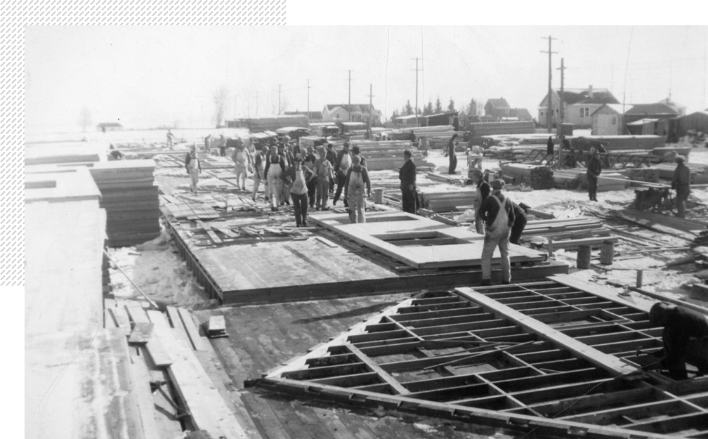 Bird Construction working on the 74.7-acre Wildwood Housing Project in south Winnipeg  in 1946