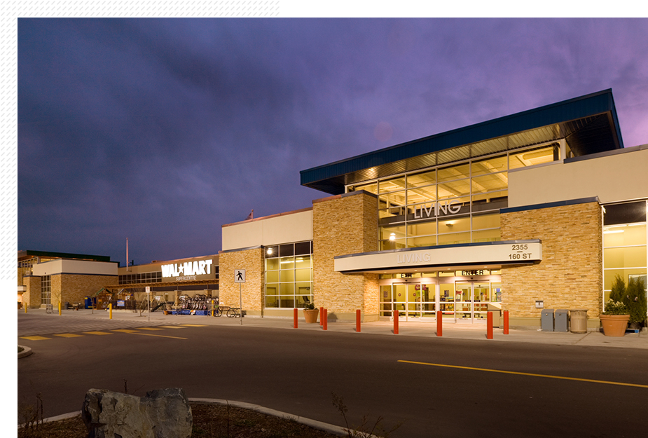 Outside of Walmart store built by Bird Construction