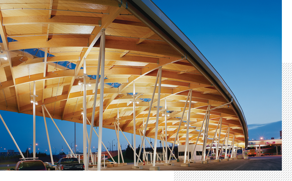 Wood roof architecture detail built by Bird Construction