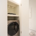 Interior of Stack modular unit showing laundry closet