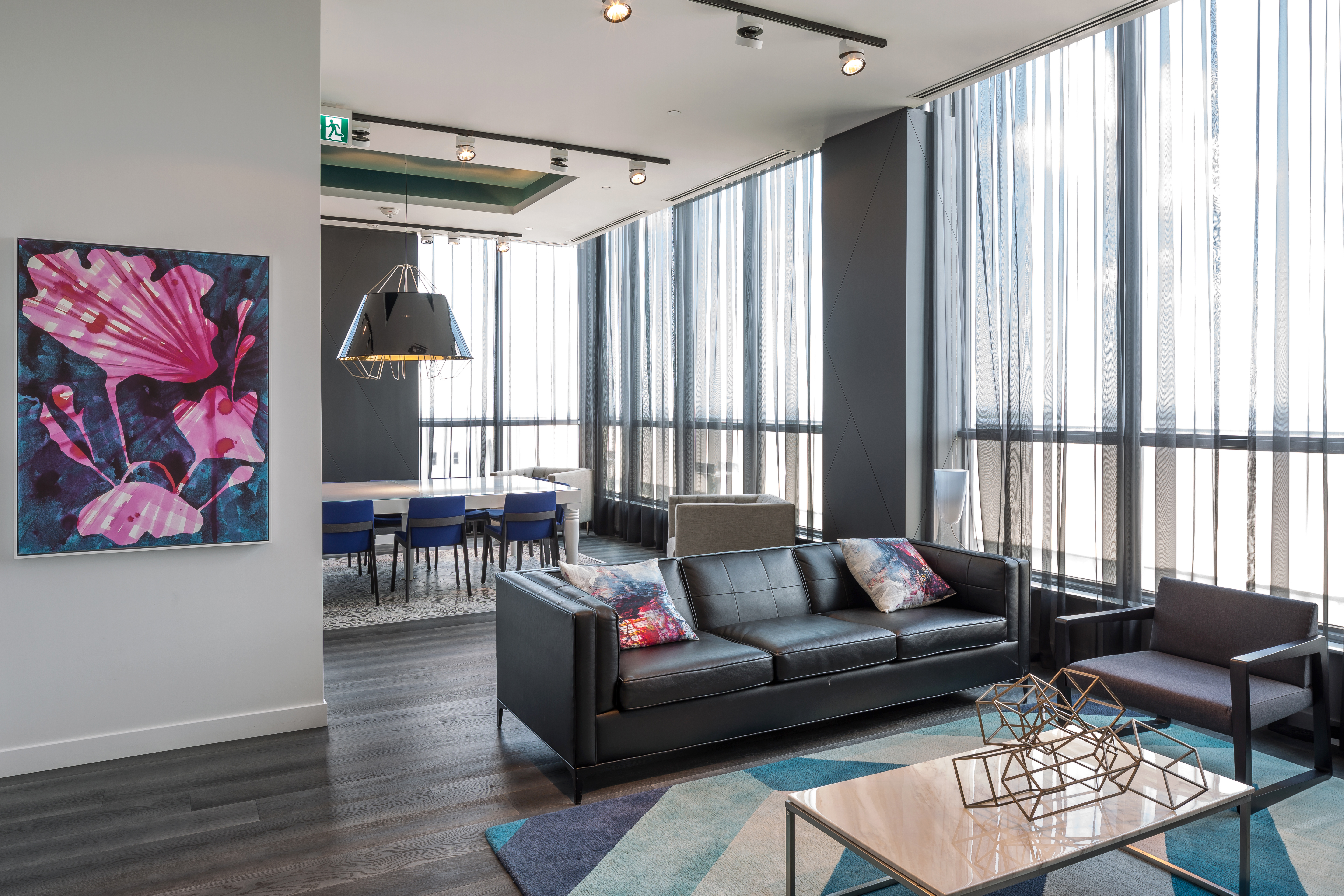 Living room and dining room