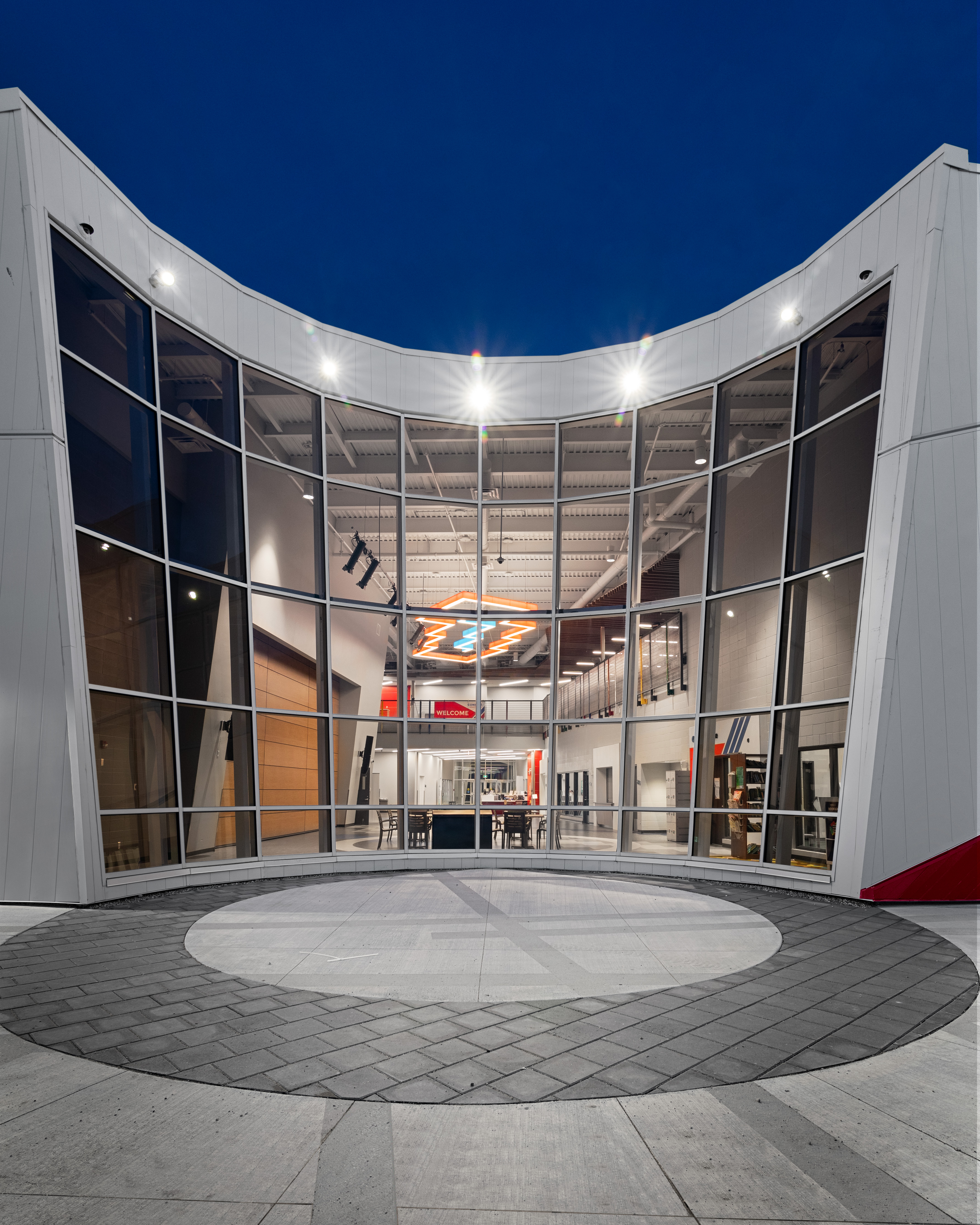 Exterior window wall at the Conklin Sports Multiplex
