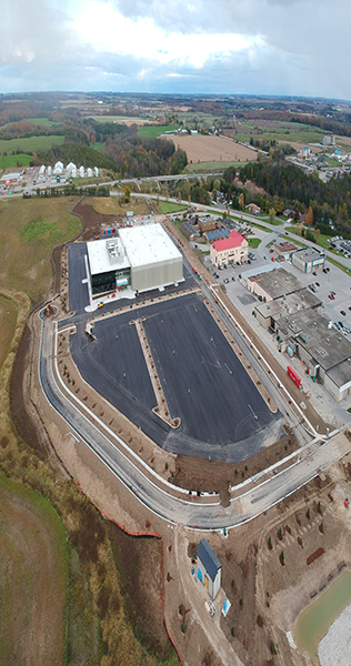 Aerial view of office complex