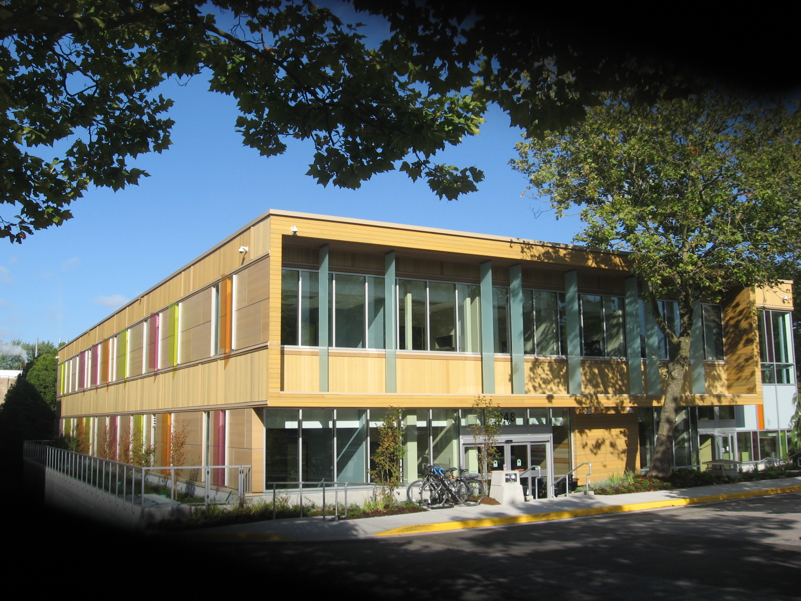 Front view of clinical support building