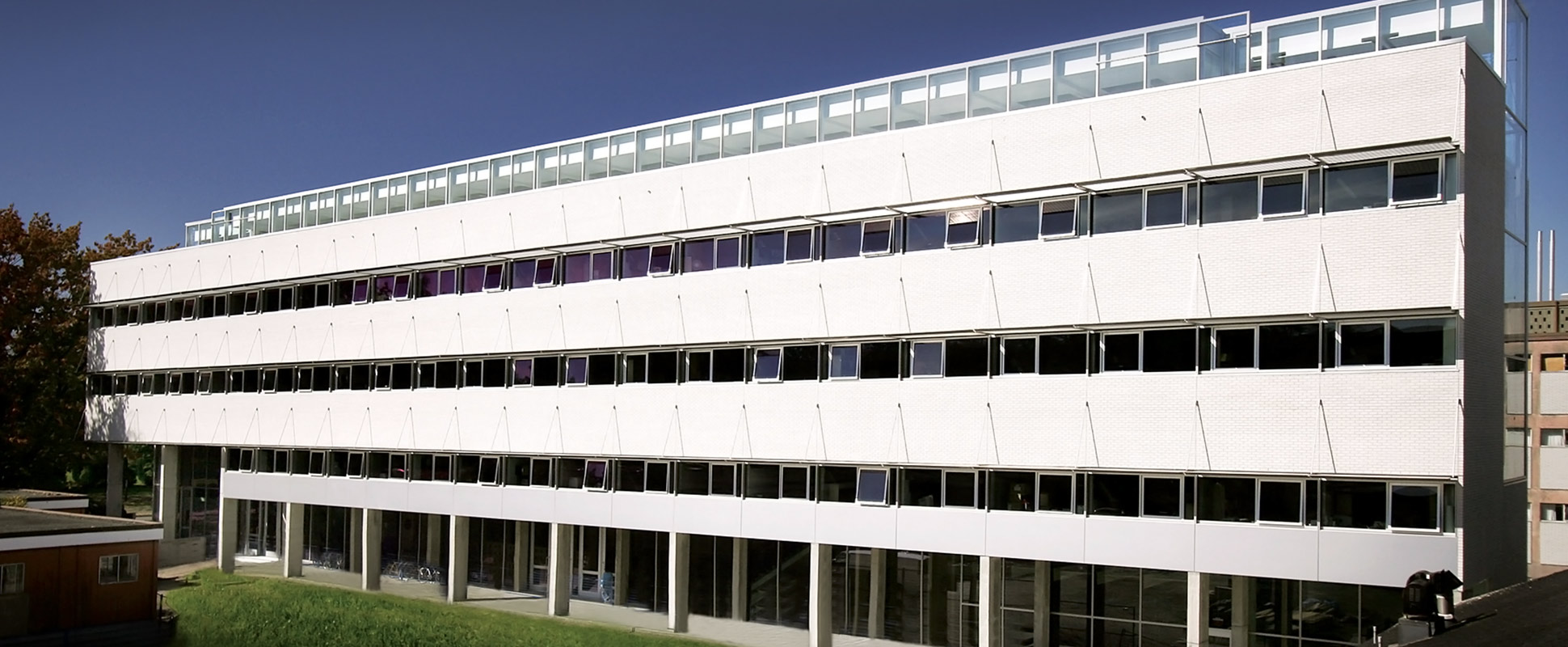 Aquatic Ecosystems Research Laboratory exterior showing white facade