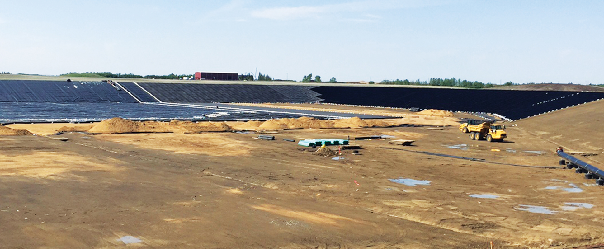 Close up of ATCO brine and sedimentation ponds and pump houses