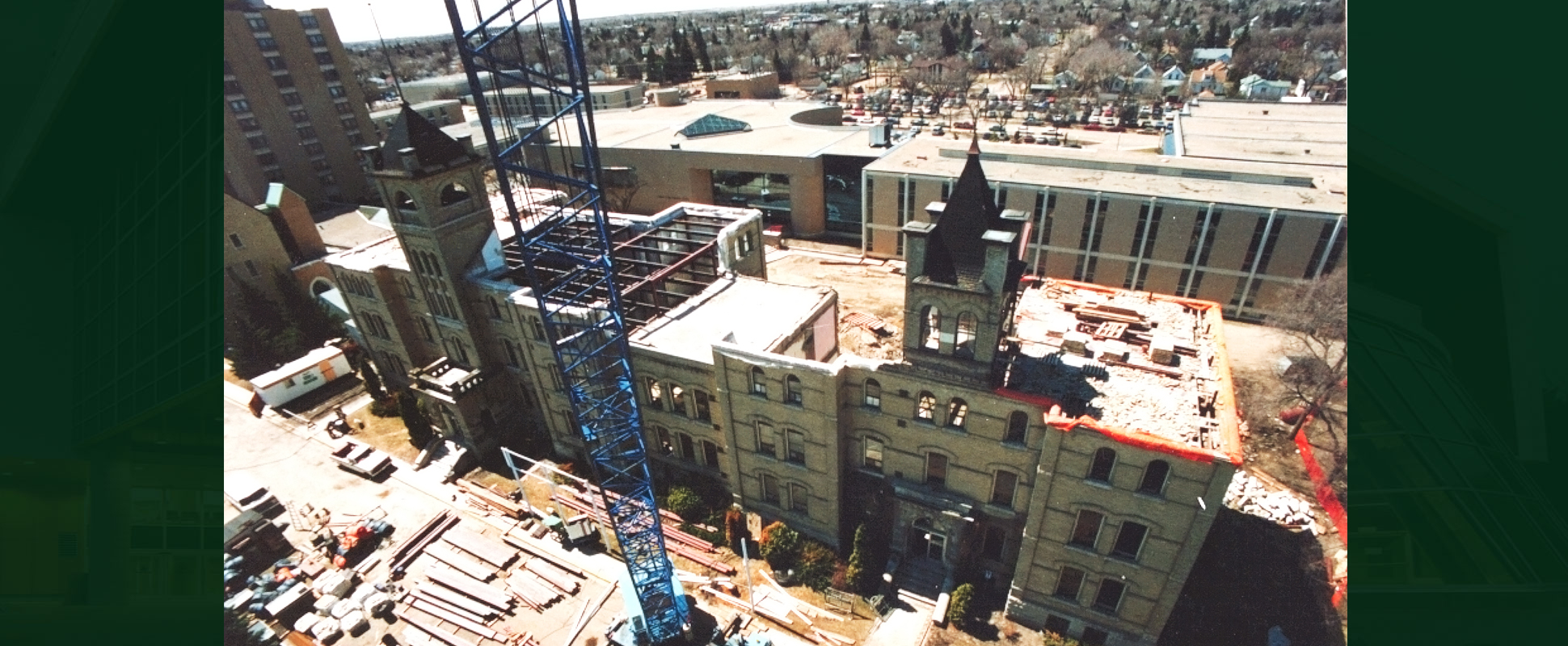 Overhead view of Brandon University renovations