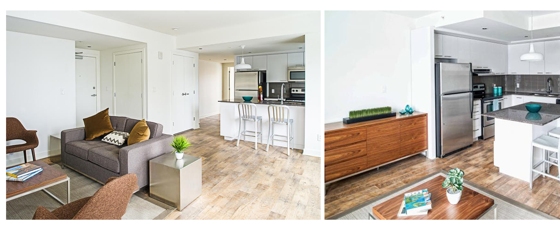 Split image of Brunswick Heights Apartments living areas