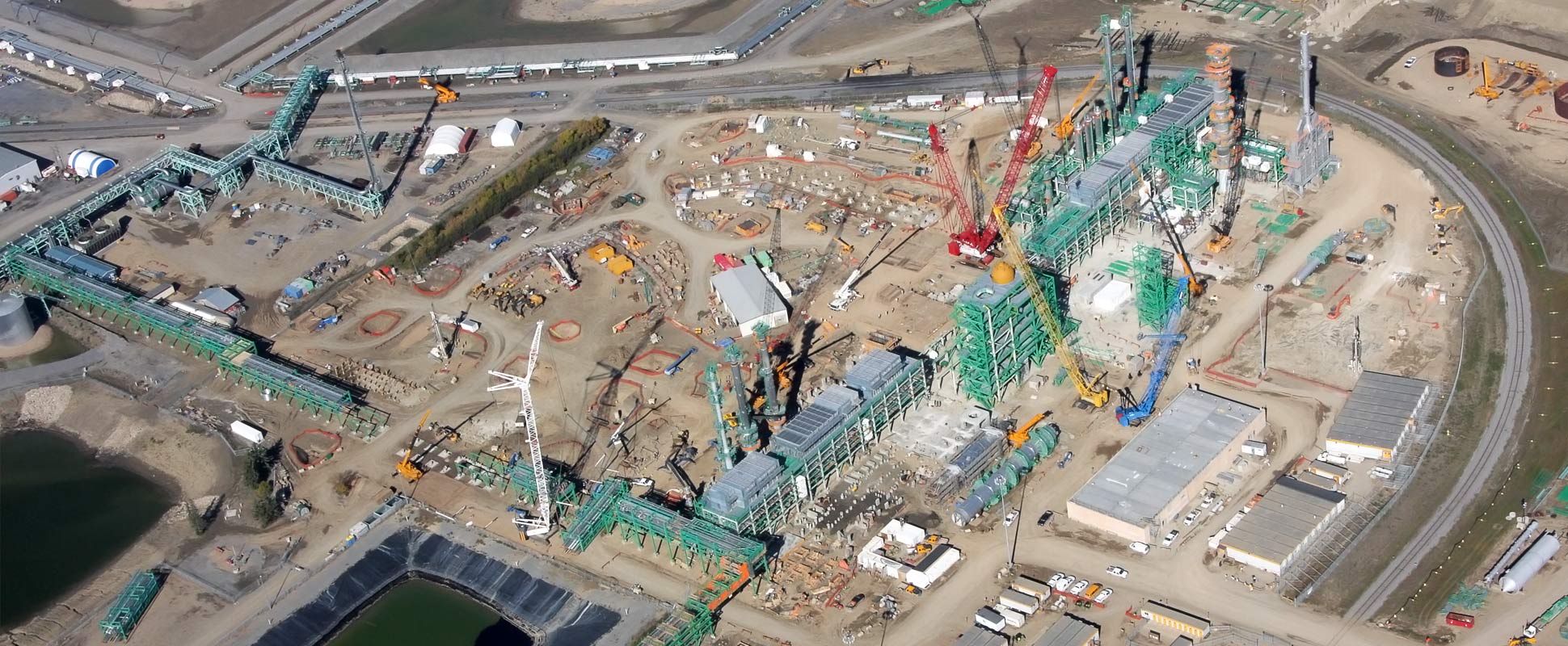 Aerial view of Consumers Co-operative Refineries Ltd. Control Operations Centre construction site