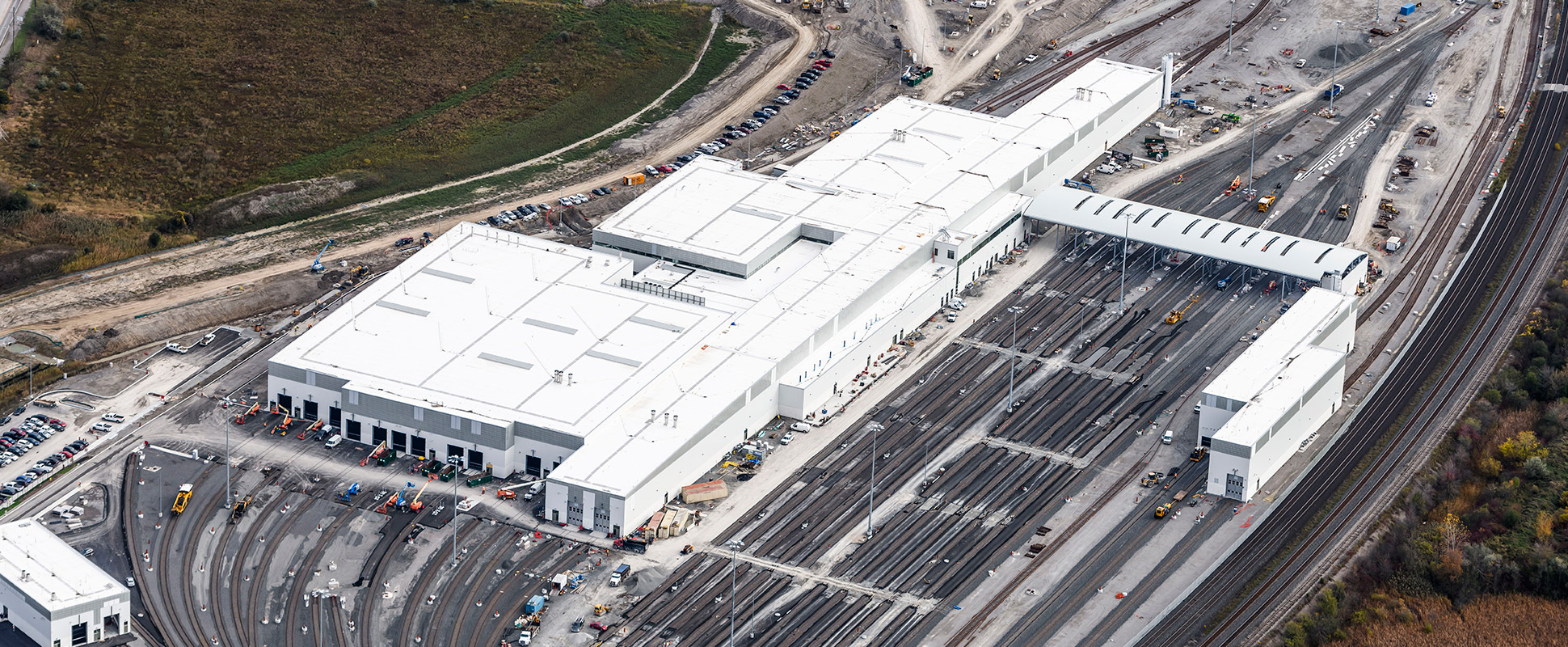 Aerial view of East Rail Maintenance Facility