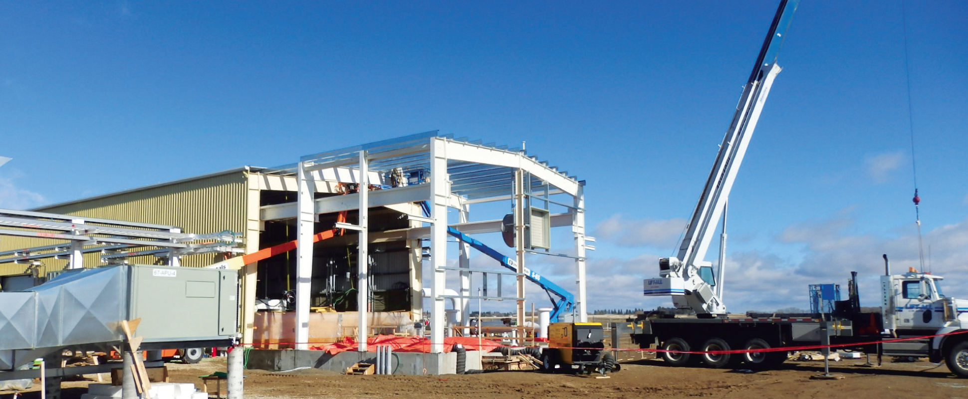 Enbridge Clipper Expansion project site close up with crane 