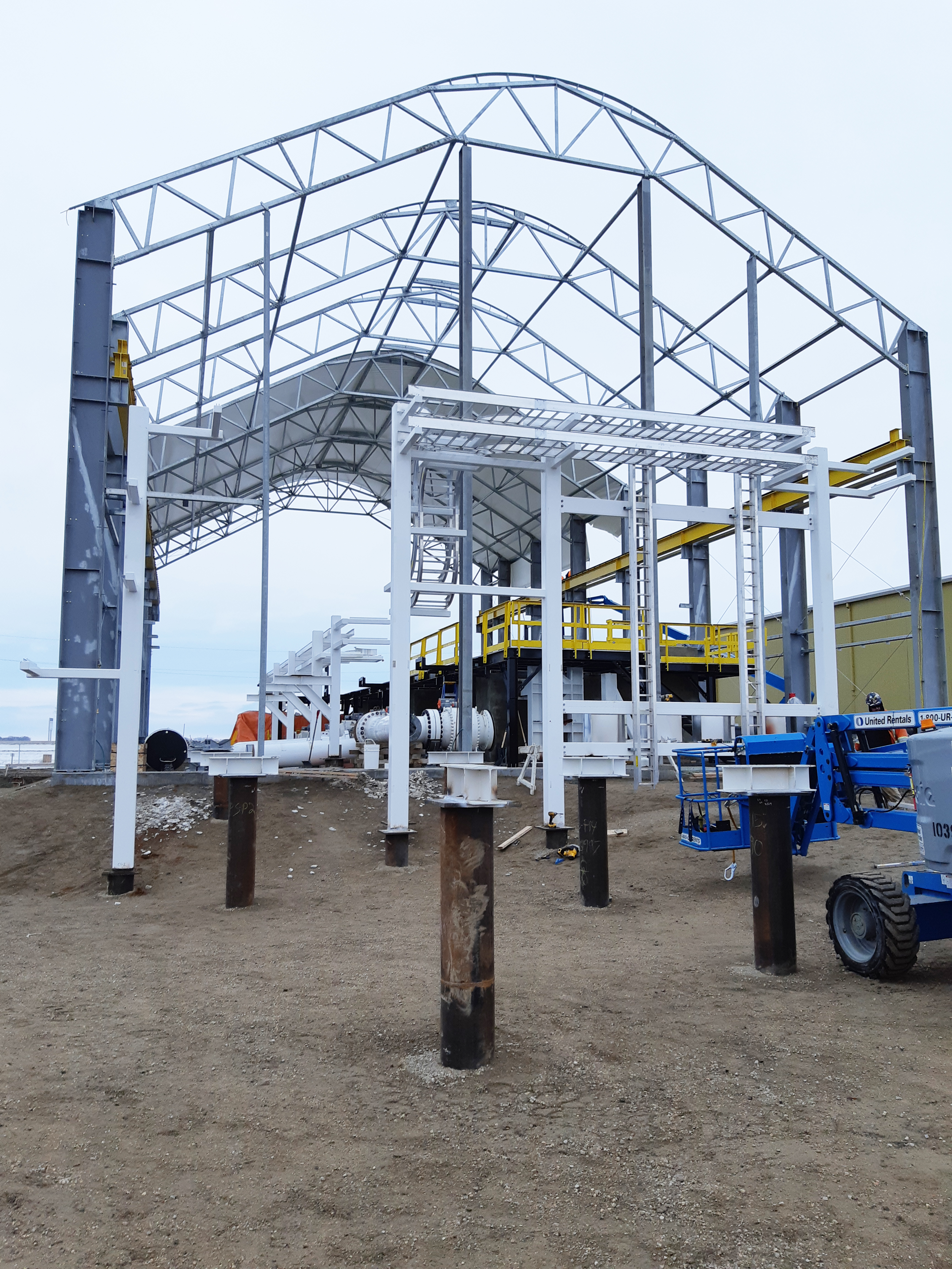 Midstream Oil & gas storage building in framing stage