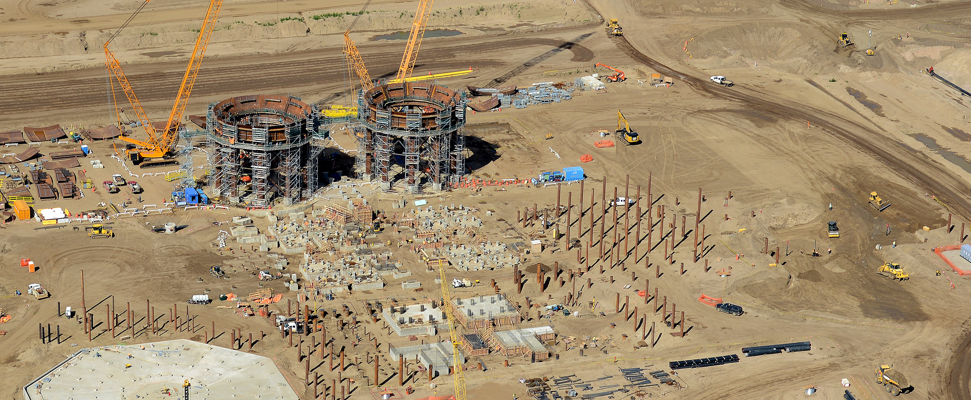 Aerial view of Fort Hills Civil Works in progress