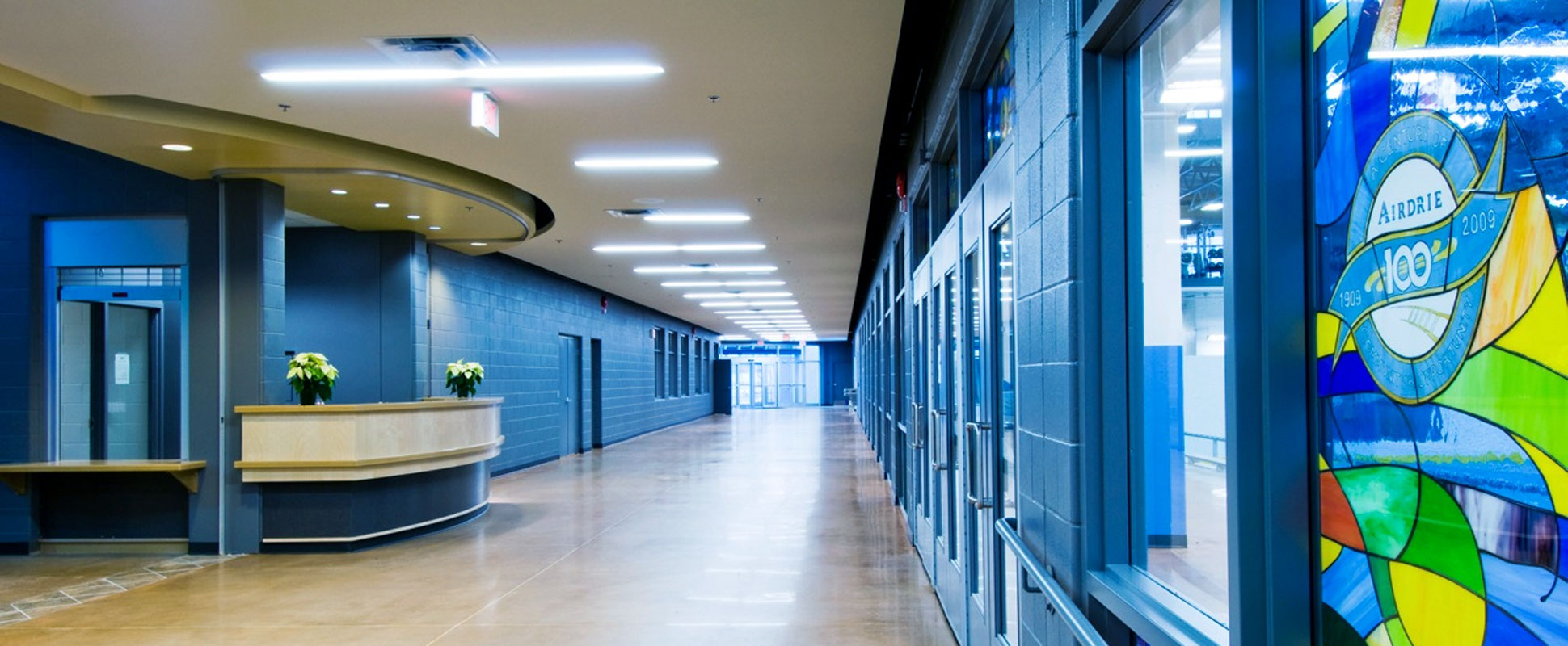 Genesis Place Recreation and Wellness Centre interior corridor