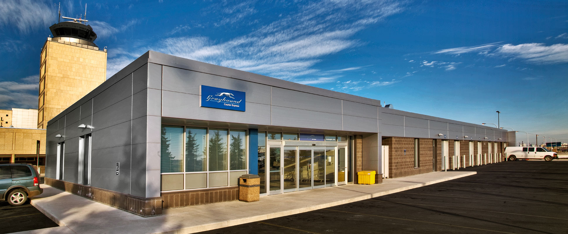 Greyhound Bus Terminal exterior showing entrance