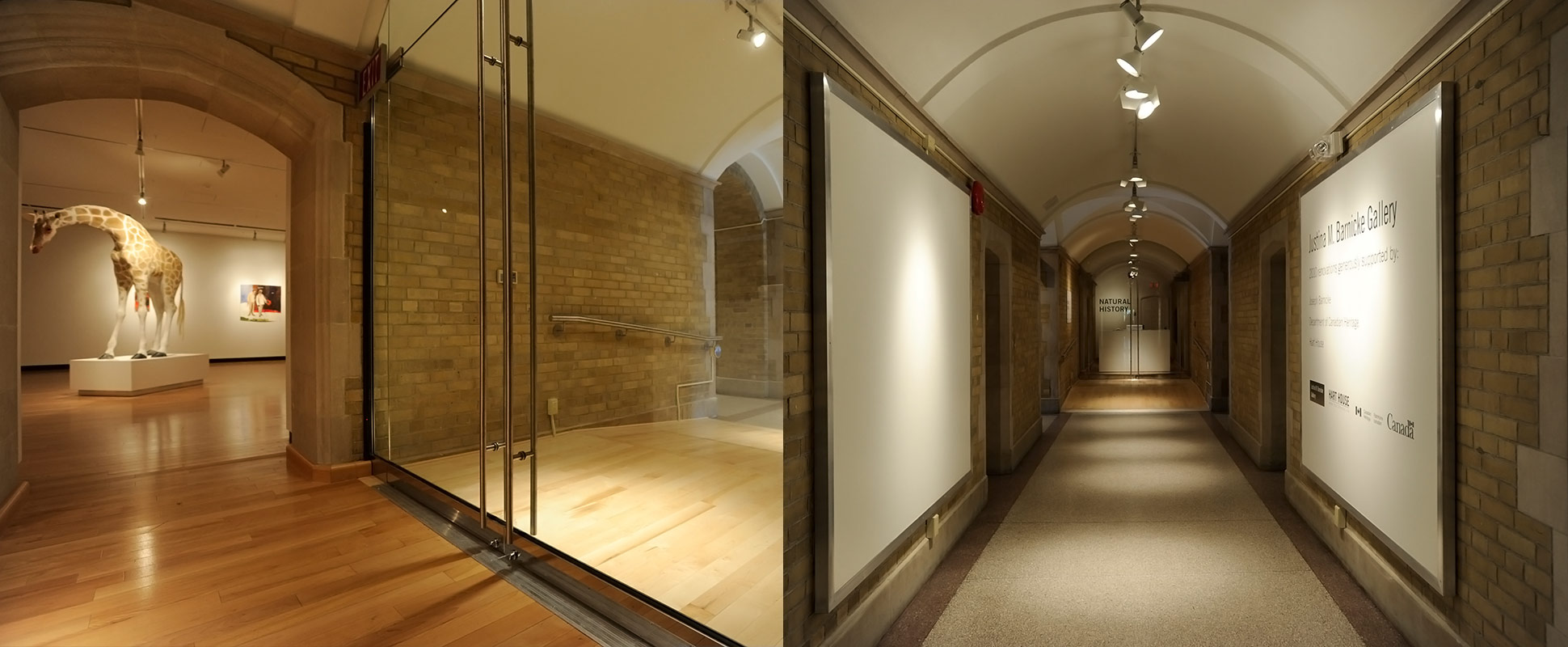Justina M. Barnicke Gallery Hart House interior exhibition space and corridor 