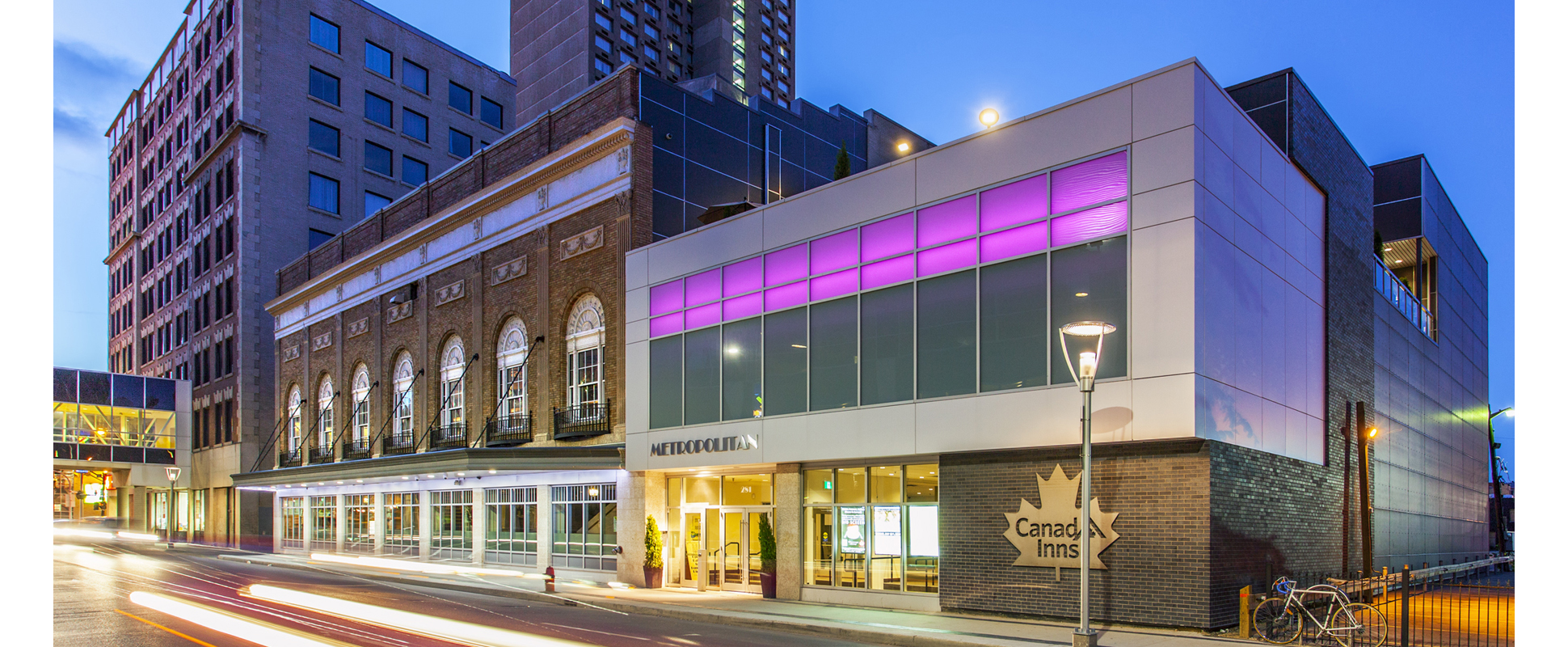Metropolitan Theatre exterior at night 