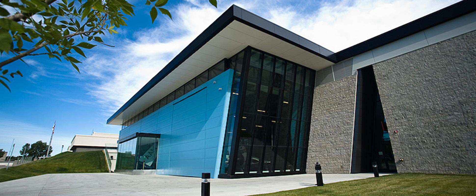 Museum of the Regiments exterior showing entrance facade and roof overhang