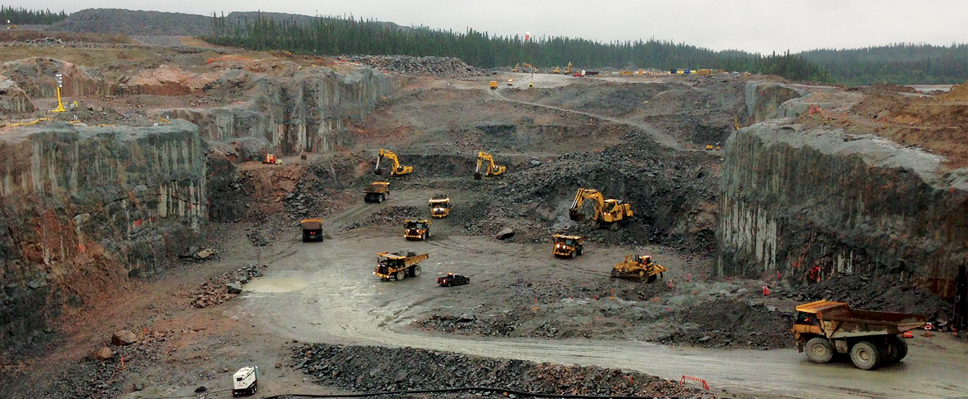 Muskrat Falls Hydroelectric Generating Station bulk excavation and civil works in progress