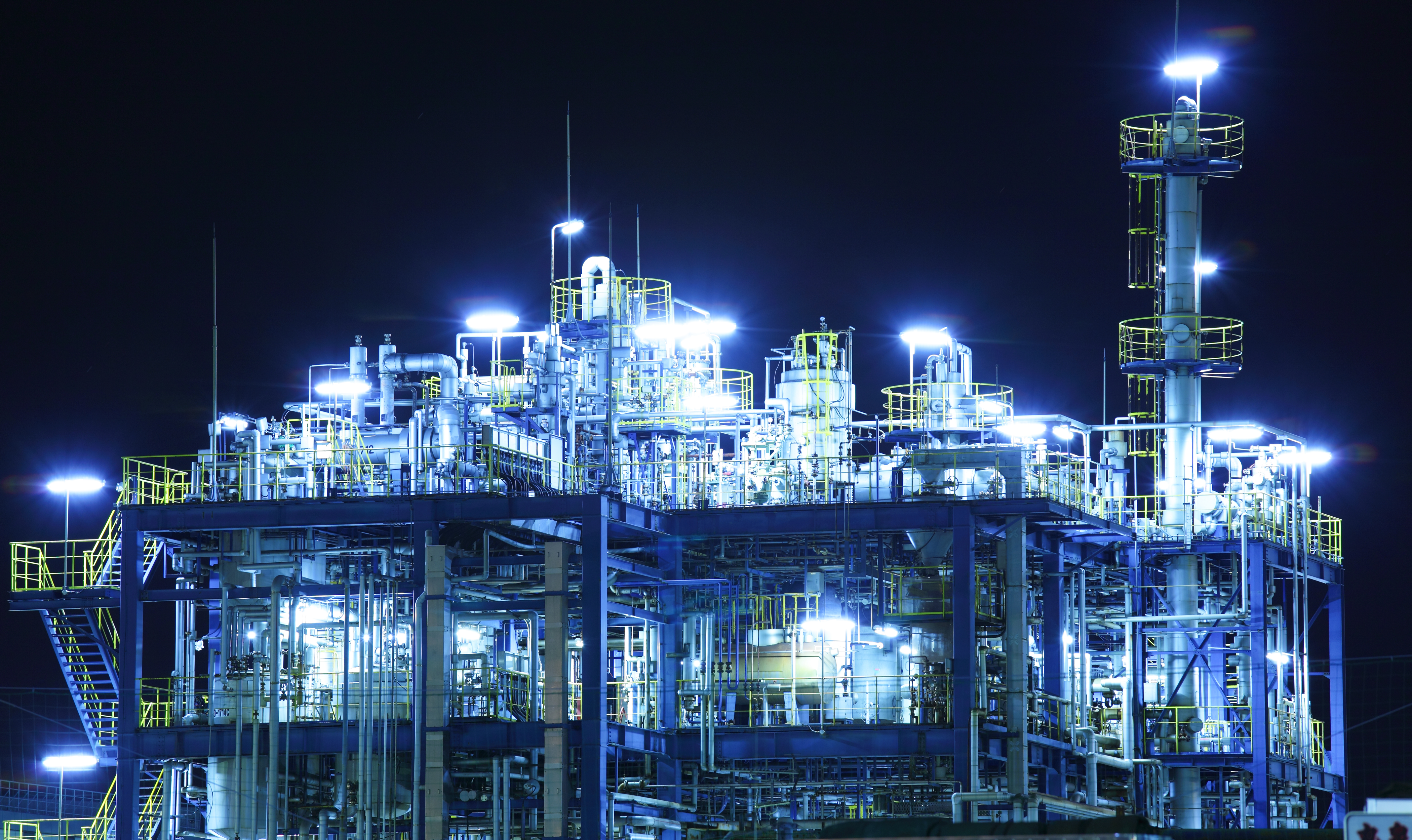Oil and Gas Refinery at Night