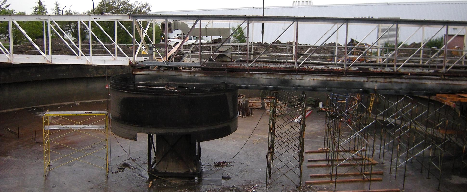 North End Water Pollution Control Centre Primary Clarifiers close up