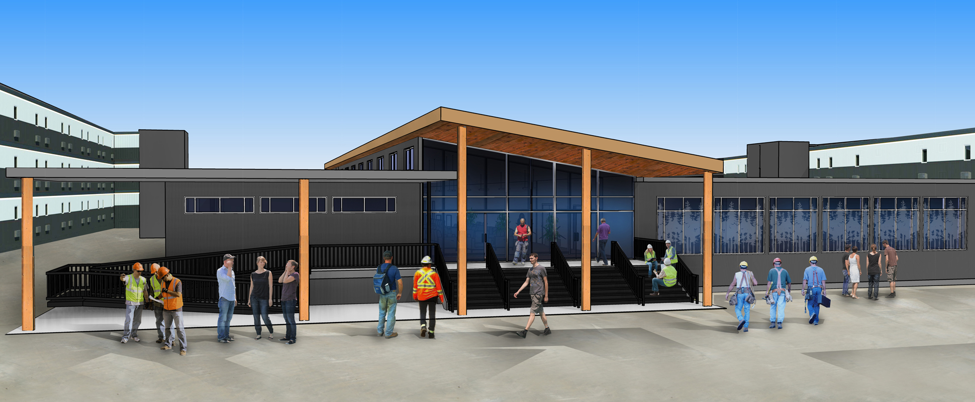 Rendering of Site C Worker Accommodation exterior