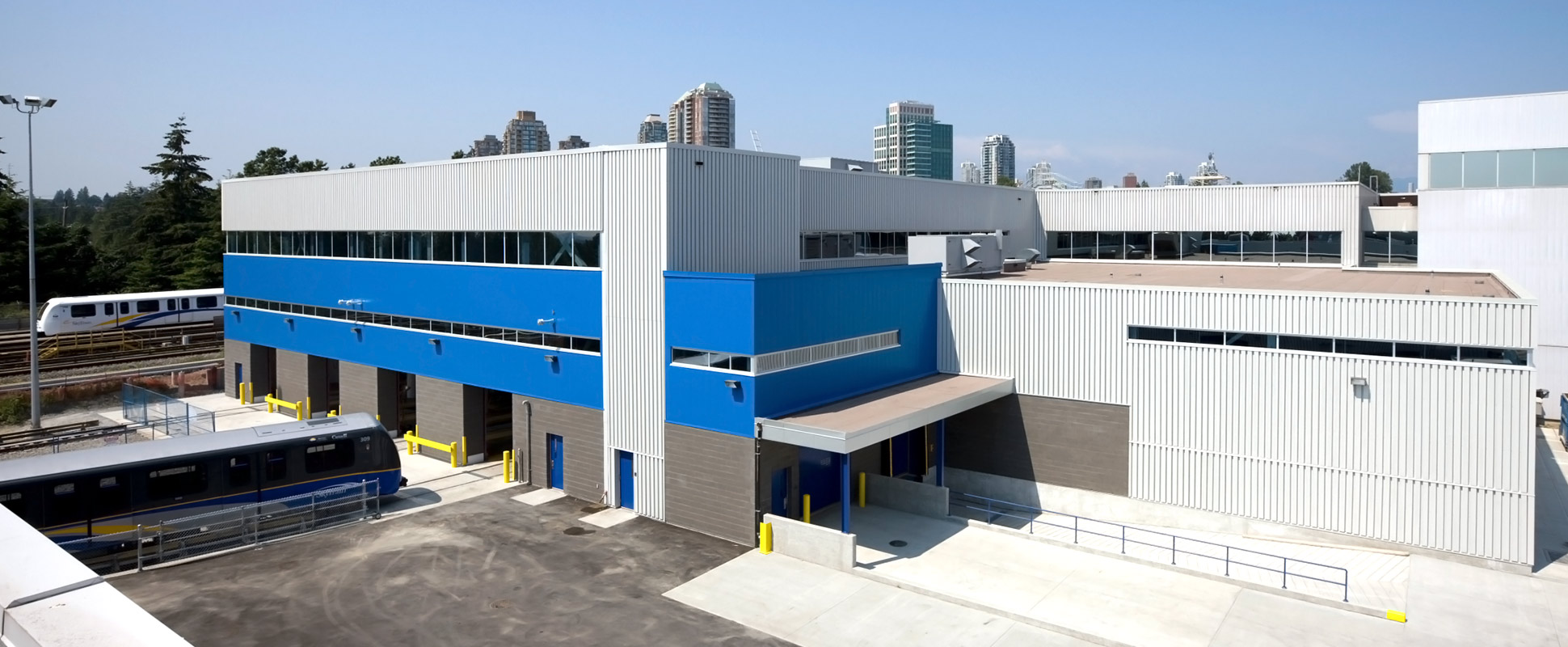 Rendering of SkyTrain Operations and Maintenance Centre exterior