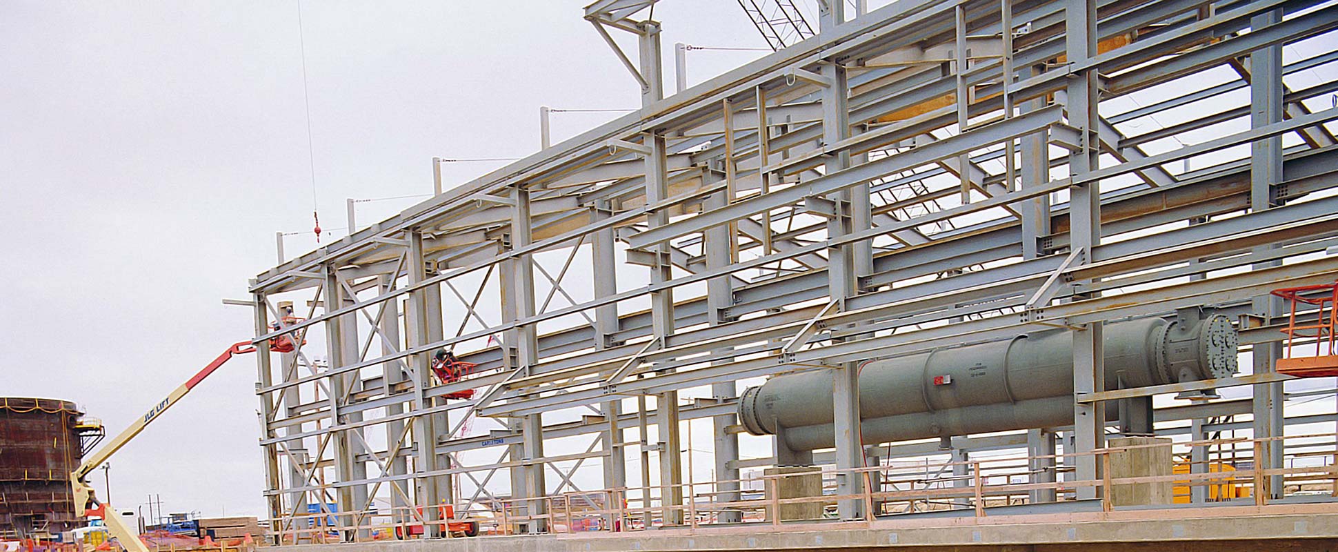 Large steel structure on industrial site