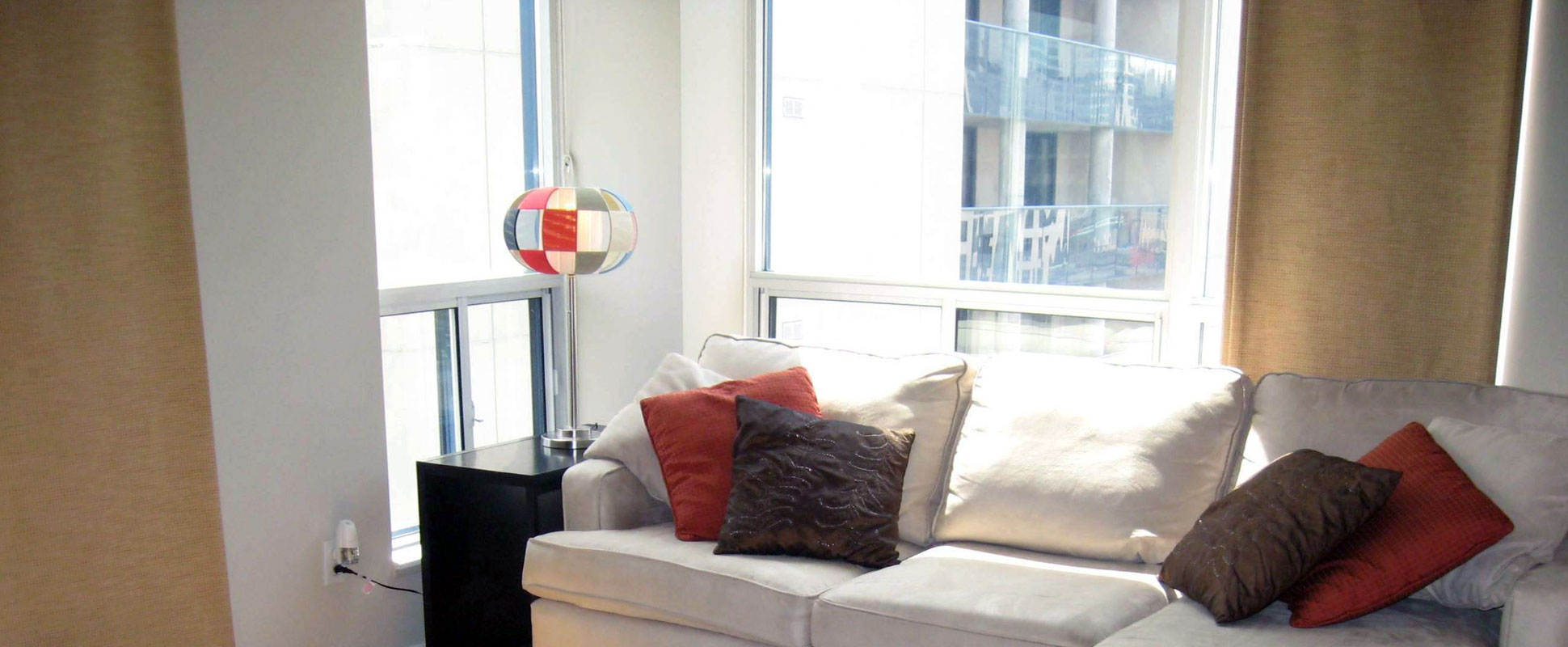 Interior of the Boot Condominiums showing seating area