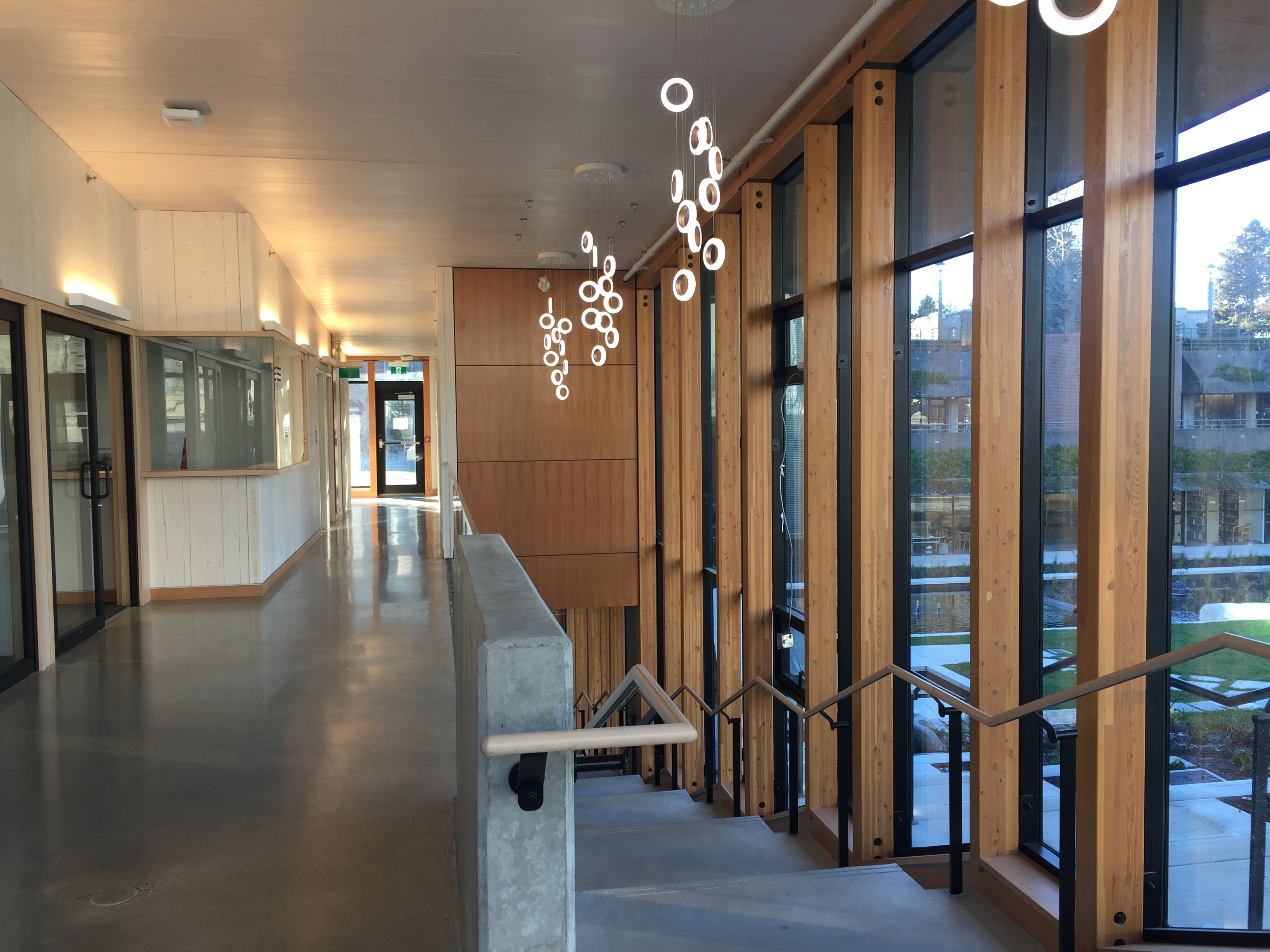 University of BC Indian Residential School Dialogue Centre hallway and staircase