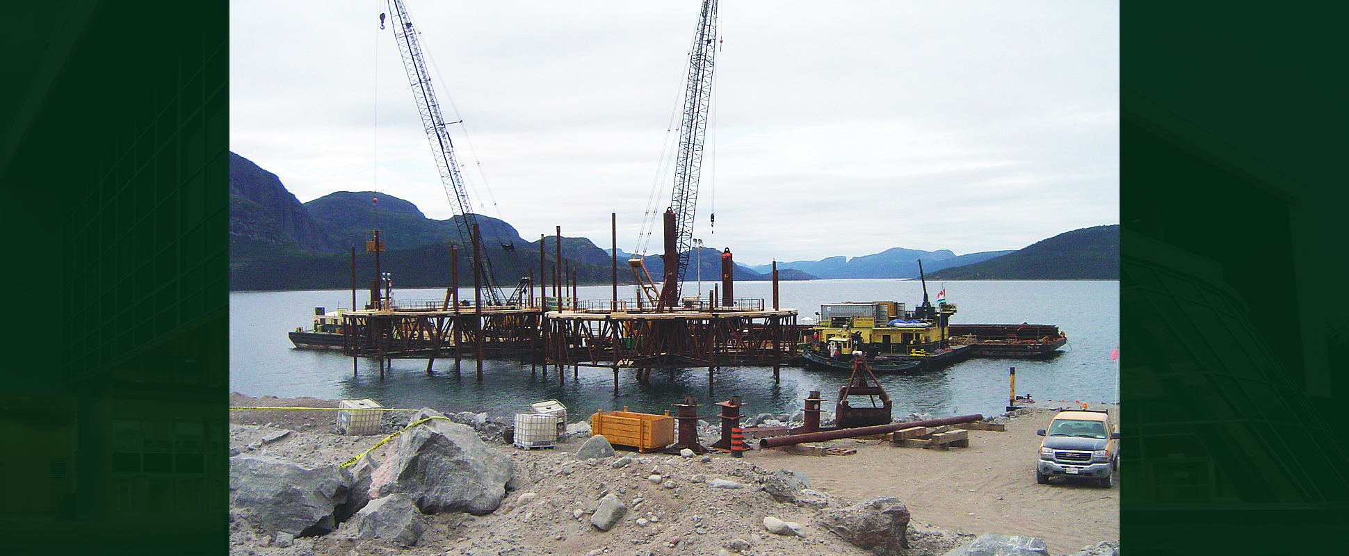 Construction underway at the Voisey's Bay Dock Project