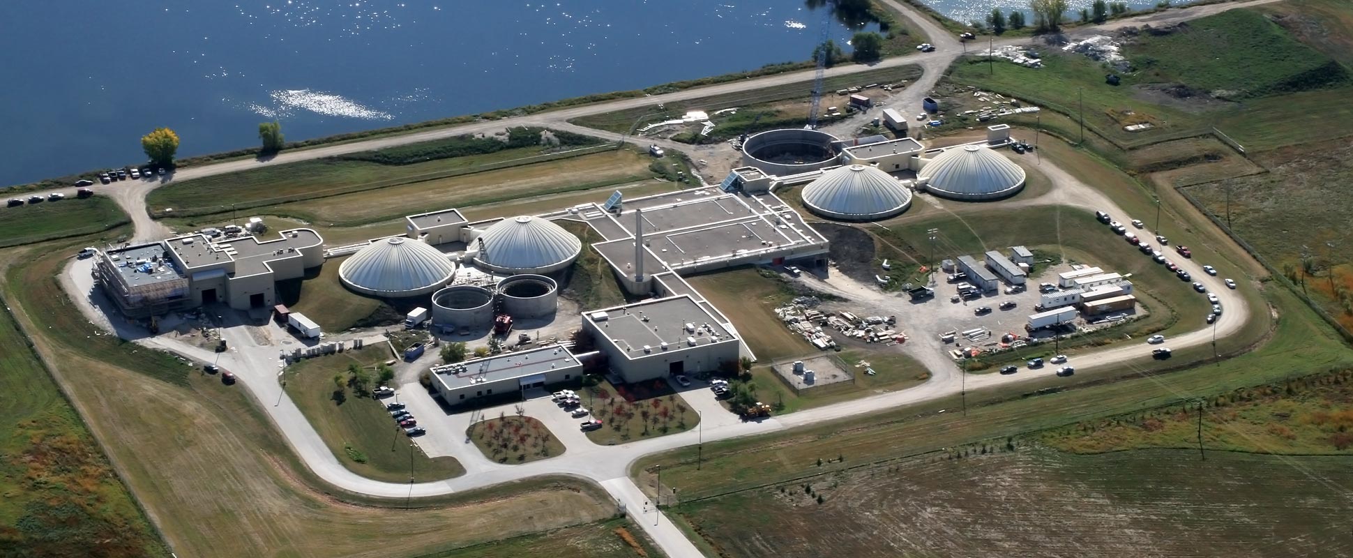 Aerial view of the West End Water Pollution Control Centre